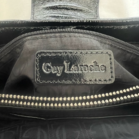 Guy Laroche Y2K Shoulder Bag Black Logo with Silver Hardware - Picture 3 of 4